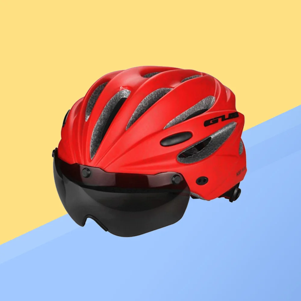 

Cycling Helmet Magnetic Goggles Helmet Ultralight Road Bike Helmet for Men (Red)