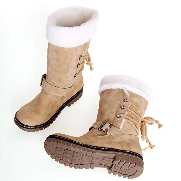 Shoes ladies cashmere ankle boots autumn and winter warm shoes solid color Roman flat snow casual raw size 34-46 | Обувь