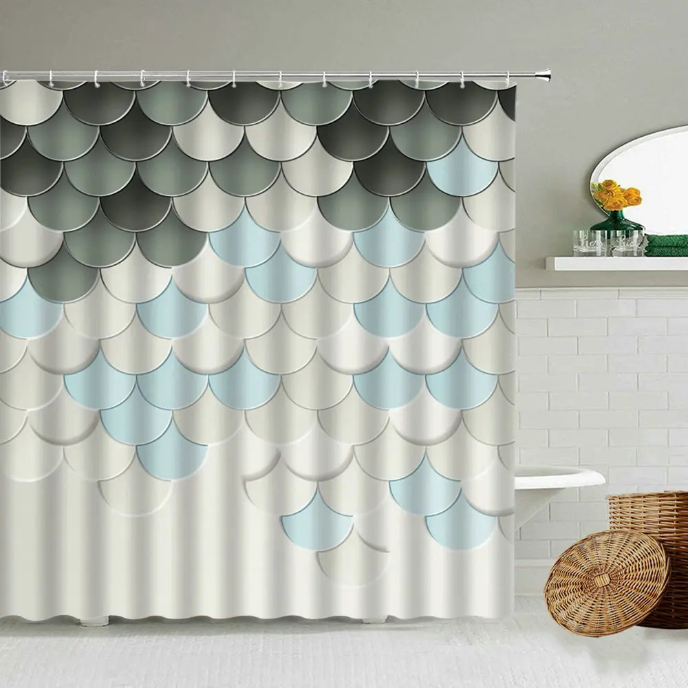 Цветная бесшовная текстурная занавеска для душа в виде рыбьей чешуи Волшебный