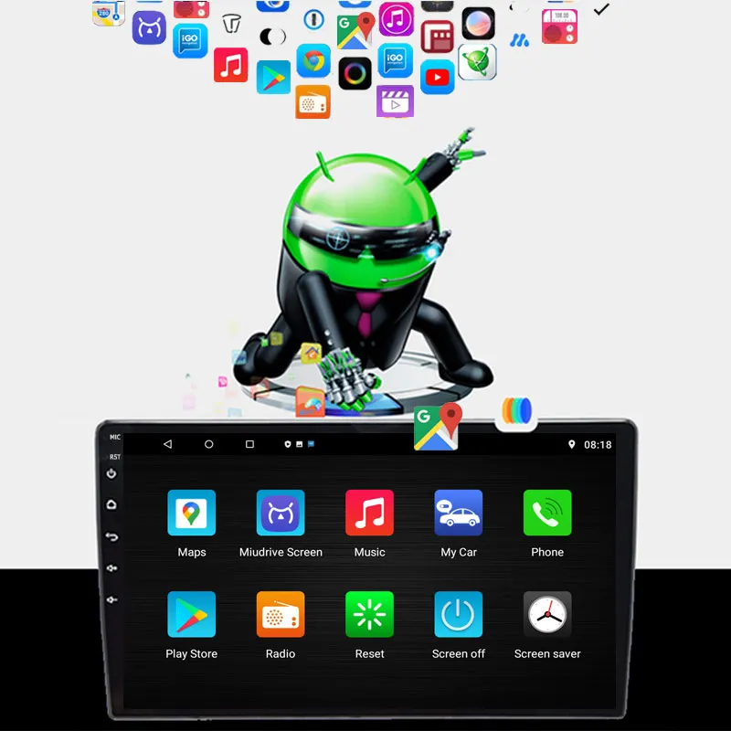 $426.05 Car Radio 2 Din 10″ Android Multimedia Player GPS WIFI Bluetooth for Toyota Volkswagen Hyundai Kia Renault Suzuki 2G 4G