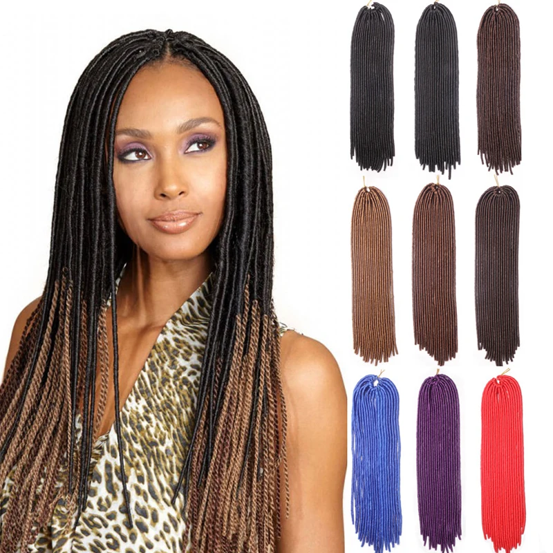 1 шт. 20 дюймов синтетическая оплетка вязанная крючком косички волосы черный
