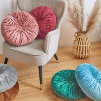 home round pumpkin shaped chair cushion solid color tatami floor mat flower futon sofa short plush fern throw decorative pillow
