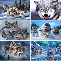 5d diy diamond painting animal wolf cross stitch kit full square drill embroidery mosaic art picture of rhinestones home decor