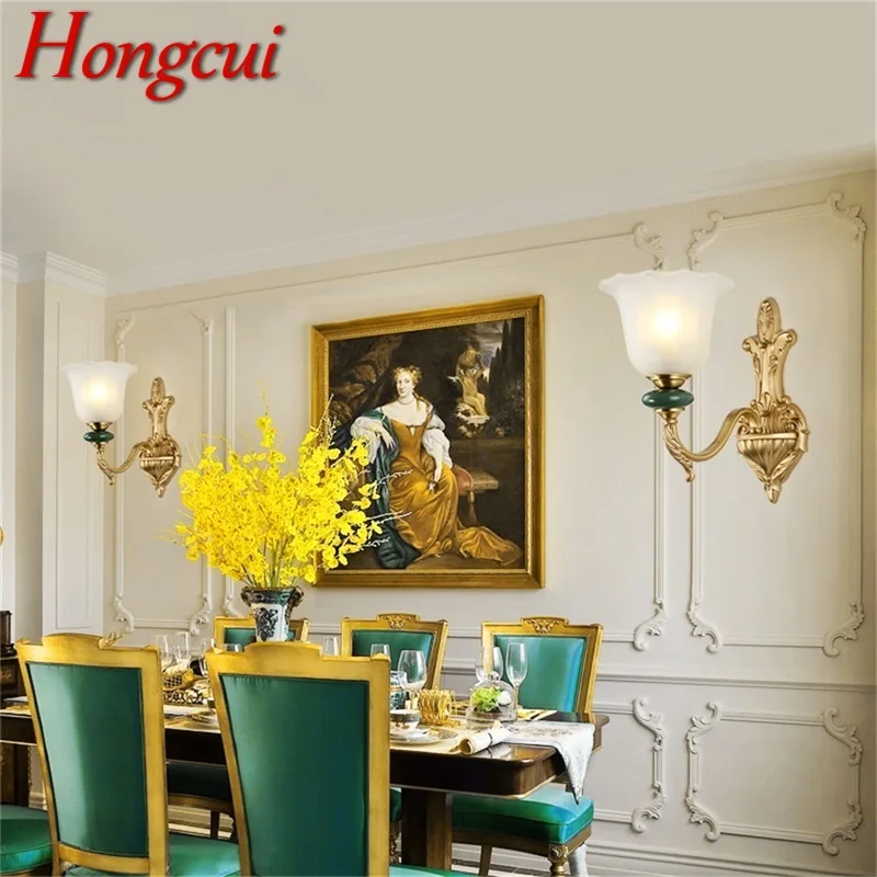 

Hongcui Copper Sconce Wall Lamp Contemporary Luxury Design Ceramic Light Indoor For Home Bedroom Corridor