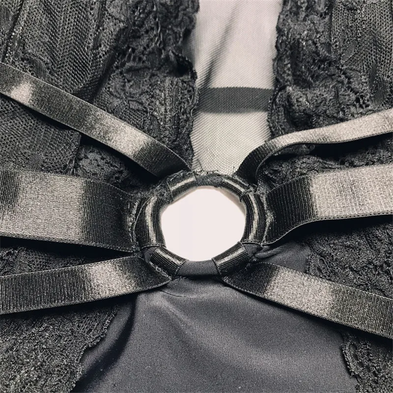 Сексуальный цельный купальник сетчатые Кружевные Боди Женский монокини с