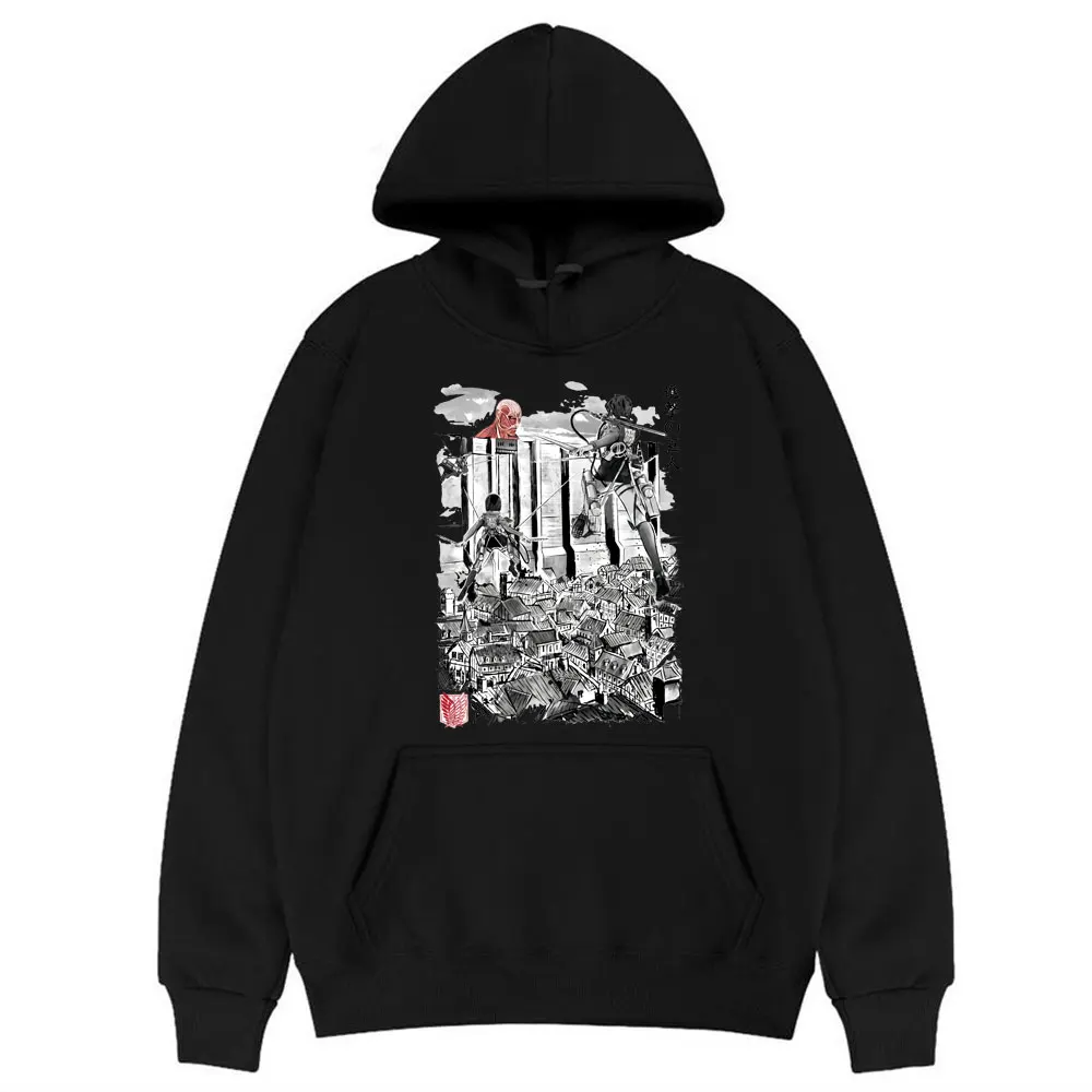 

Japan Anime Pattern Attack on Titan Hoodies Men's Funny Creativity Hood Tracksuit Dazzle Cool Graphic Hoody Female Basic Hoodies