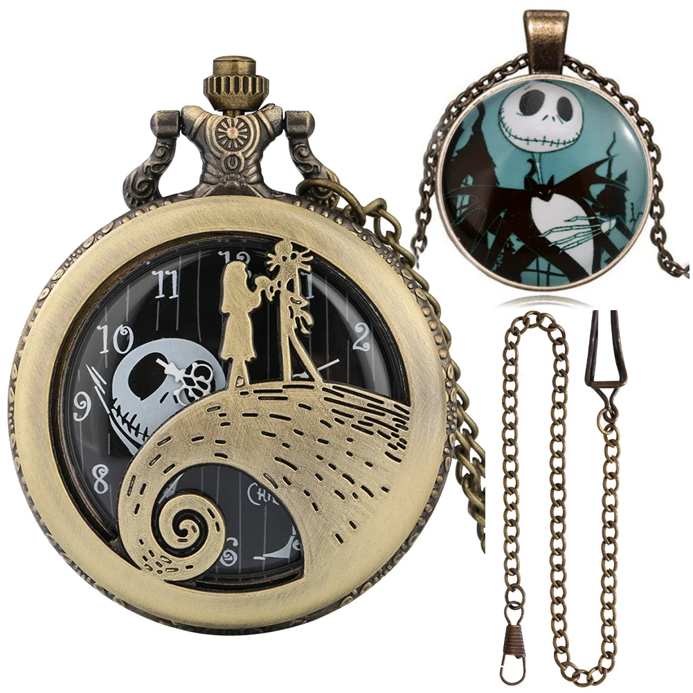 Exquisite Design Vintage Quartz Pocket Watch Fashion Necklace Pendant Chain with Gift Box Best Gifts Sets for Women Men