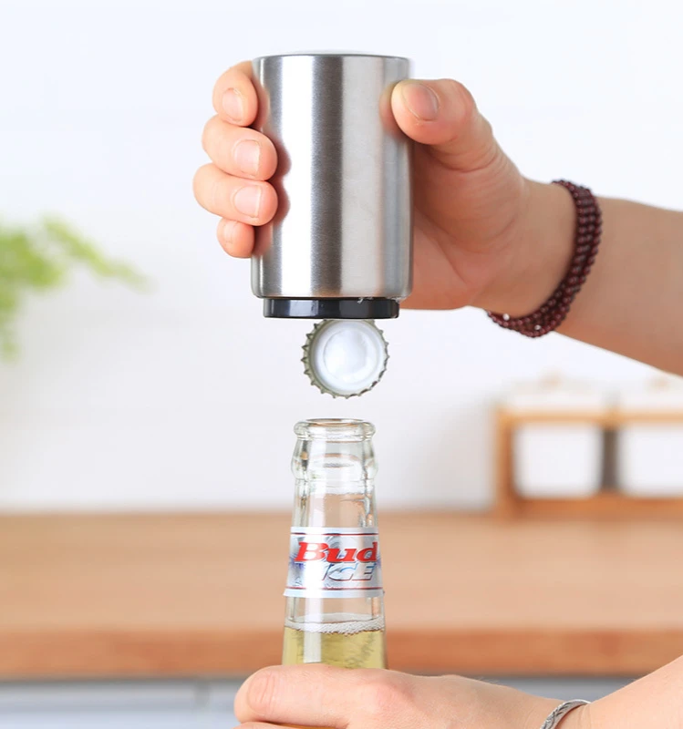 

1pc Magnetic Automatic Beer Bottle Opener Stainless Steel Wine Opener Portable Bar tools Party Gift Kitchen Gadgets