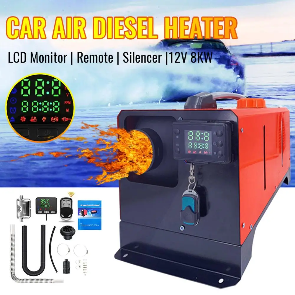 8KW автомобиля Дизельный подогреватель воздуха глушитель выхлопной трубы 12V 8000 Вт