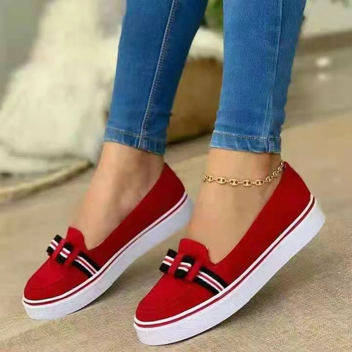 

New Summer Women's Fashion Leisure Daily Mesh Bowknot One Pedal Flat Bottom Women's Lefu Shoes Hot Sale888