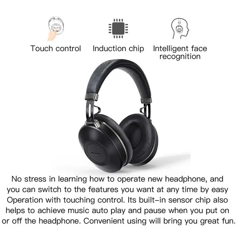 

Bluedio Headphone Noise Cancelling H2 Bluetooth 5.0 Headset With Mic Wireless Sports Head Earphone For Game Running Commute