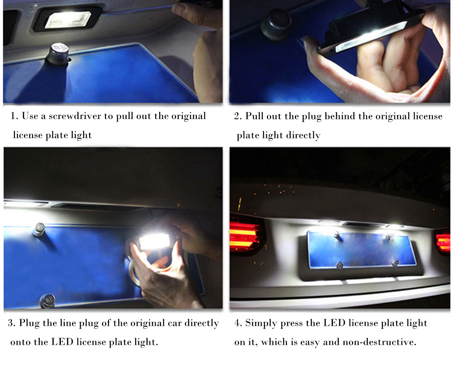 2pcs White Canbus Error Free LED car License Plate Light Tail Lamp High Power for Mercedes Benz W204 W212 C207 C216 W221 | Автомобили и