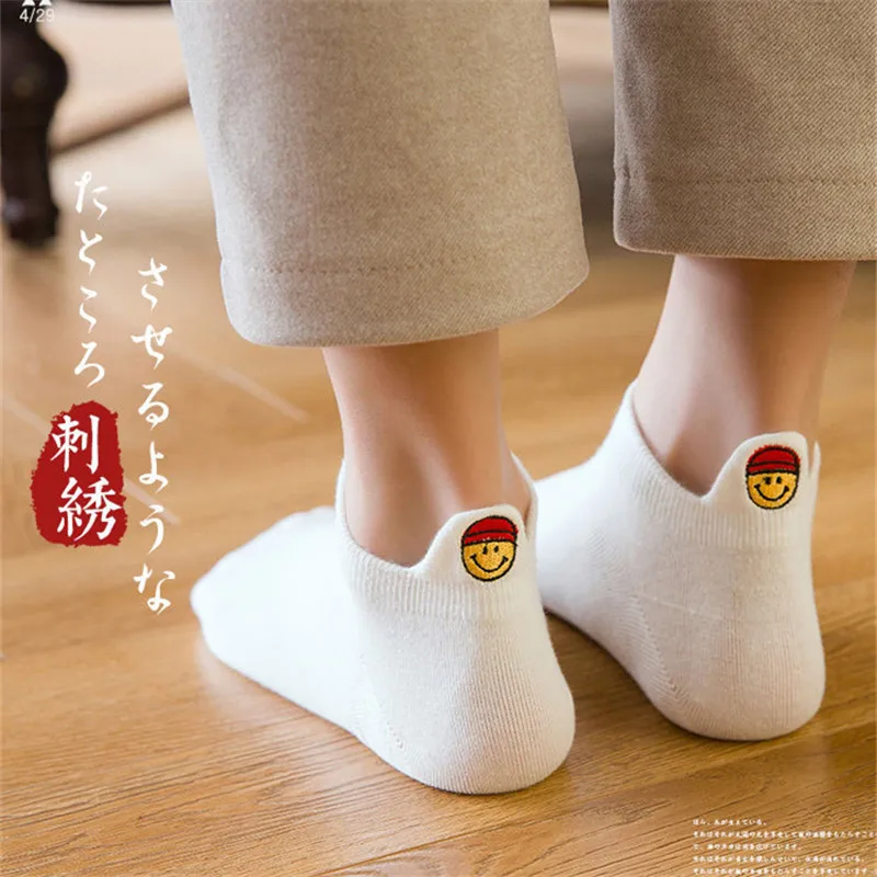 Летние милые носки с забавными выражениями для мужчин и женщин Мультяшные