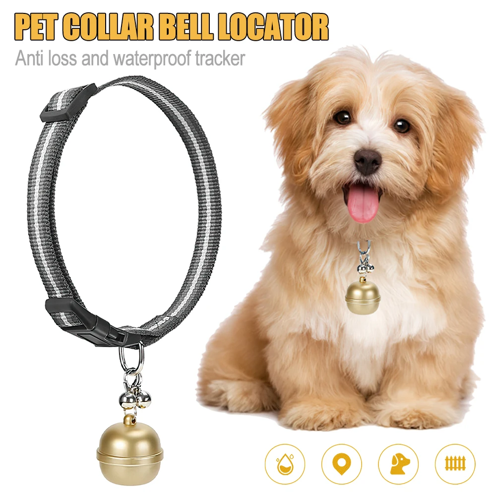 

Pet Bell GPS Locator Collar Tracker Smart Anti-Lost Device IP67 Waterproof Electronic Positioning Bell Collar For Dogs Cats