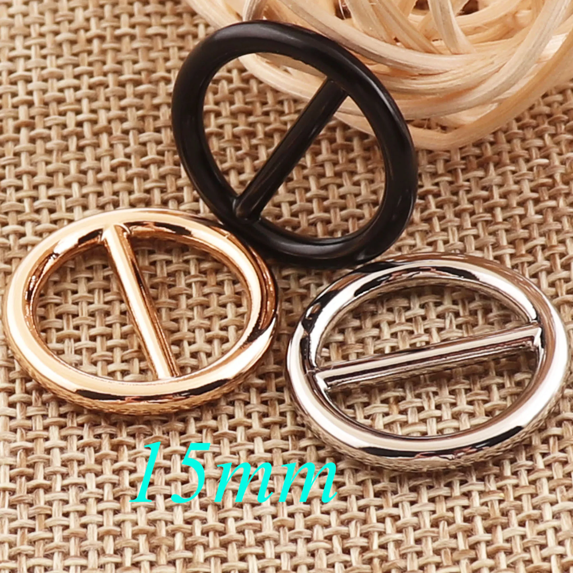 

20 Pcs Round Slide Buckles 15mm Adjuster Silver/Black/pale Gold Belt Bag Luggage findings Straps Metal Bag belt Purse Buckles