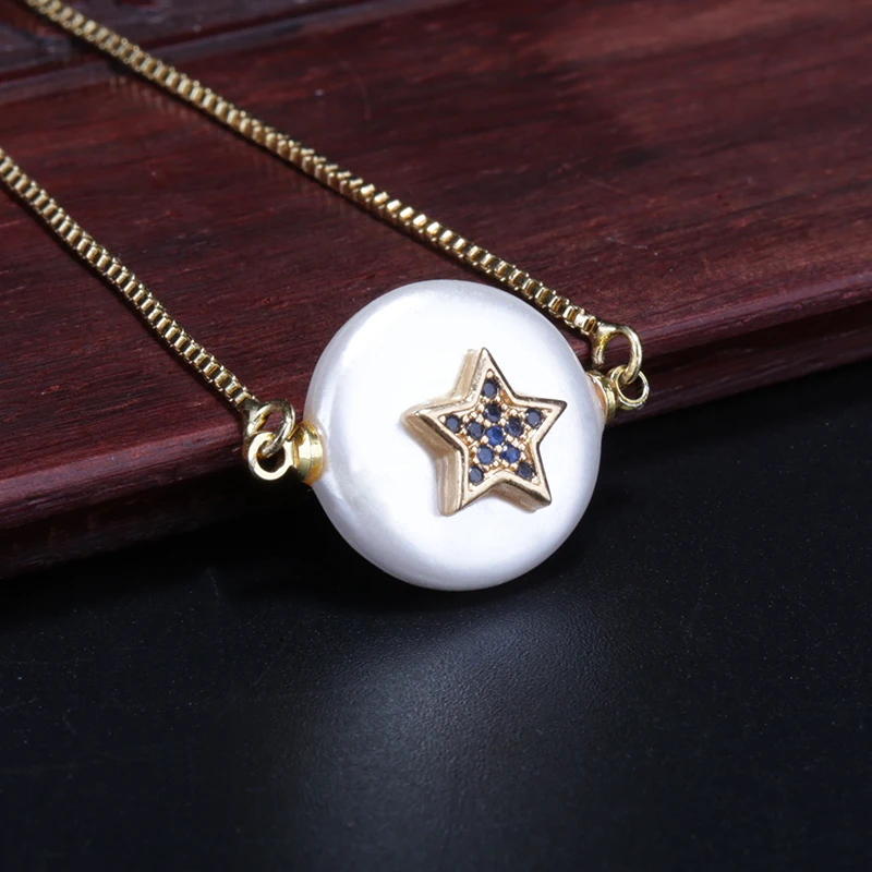 Мятно белый темно синий микс cz проложенный золотой звездой Шарм плоский