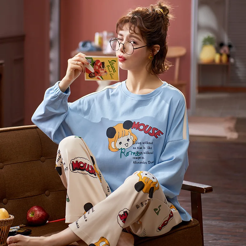 

Winter Sleepwear Set for Women Cute Purple Strawberry Women's Pyjamas Cotton Casual Home Suit Litter Bear Keep Warm Male Pijamas