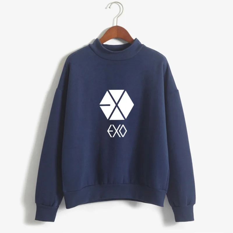 Новинка корейская мода EXO KPOP Sweatshirts Женская толстовка с длинным рукавом Harajuku Kawaii