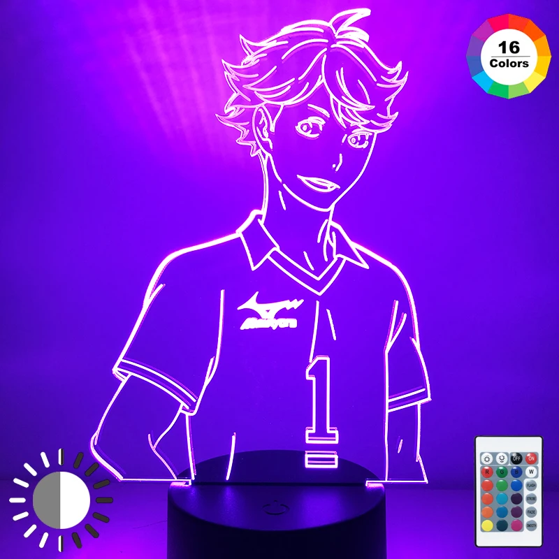 Аниме Haikyuu Hinata фигурка Shoyo Kageyama Tobio акриловый светодиодный светильник для детской