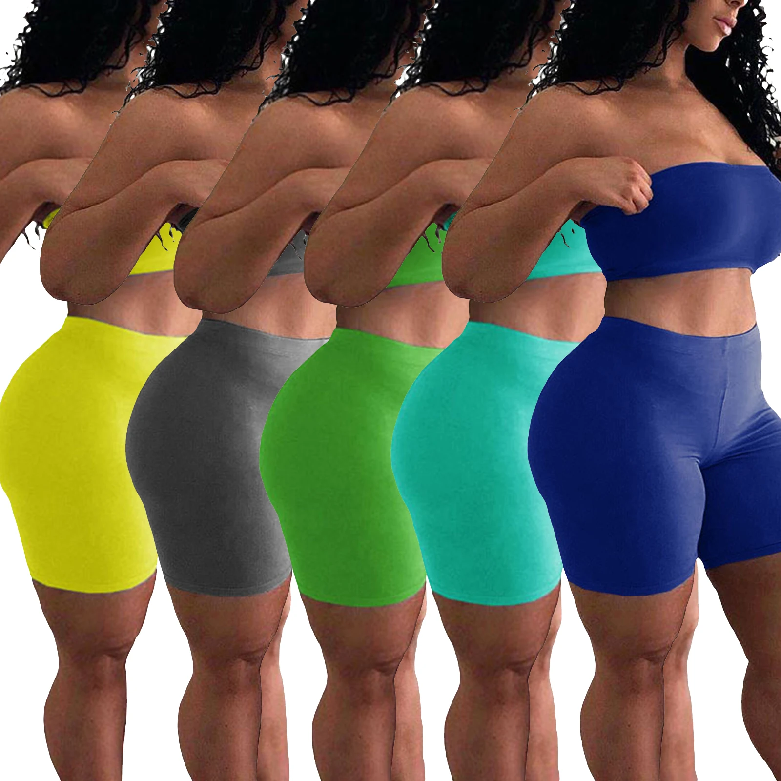 

Hirigin, новые модные женские однотонные рандомные Топы без бретелек и спортивные рандомные топы с высокой талией