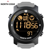 north edge mens digital watch military waterproof 50m running sports pedometer stopwatch watch heart rate wristband android ios
