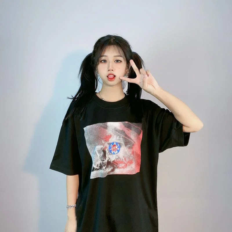 

22SS Gradient Bicycle Printing Cavempt T Shirt Men Women EU Size 100% Cotton Cavempt Tees High Street Summer Harajuku
