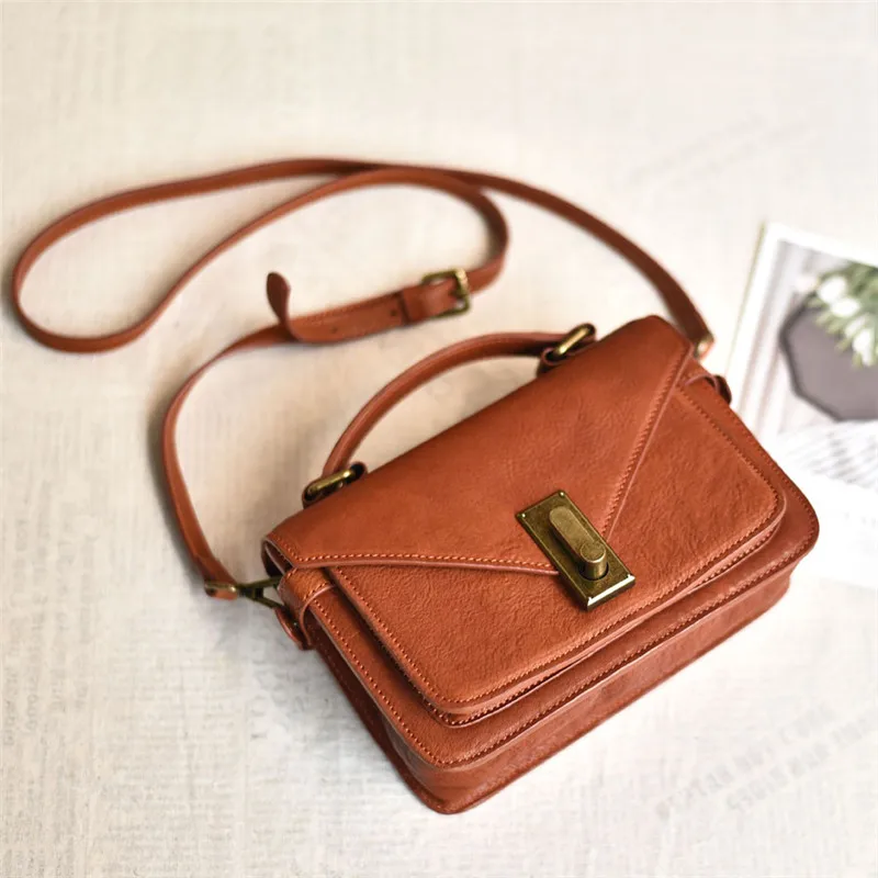 Fashion luxury high quality natural genuine leather ladies small handbag retro casual party mini shoulder messenger bag