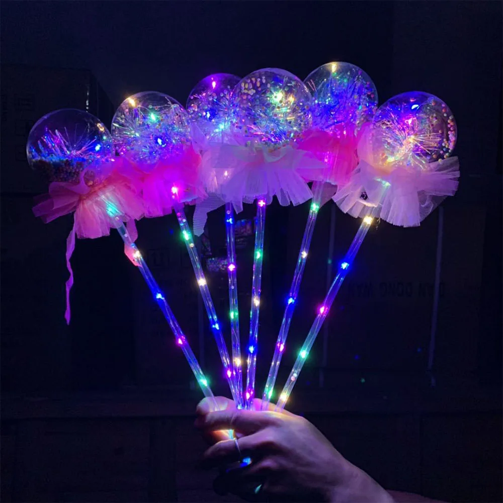 

2x Light-Up Princess Wand Fairy LED Scepter Magic Heart Stick Flashing Toy Pink Glow Stick