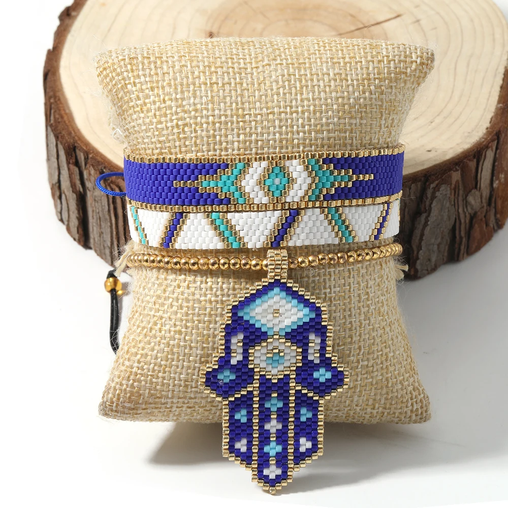 

Rttooas Turkish Evil Eye Bracelets For Women Miyuki Seed Beads Handmade Woven Charm Pulseras Mujer Handmade Fashion Jewelry 2022