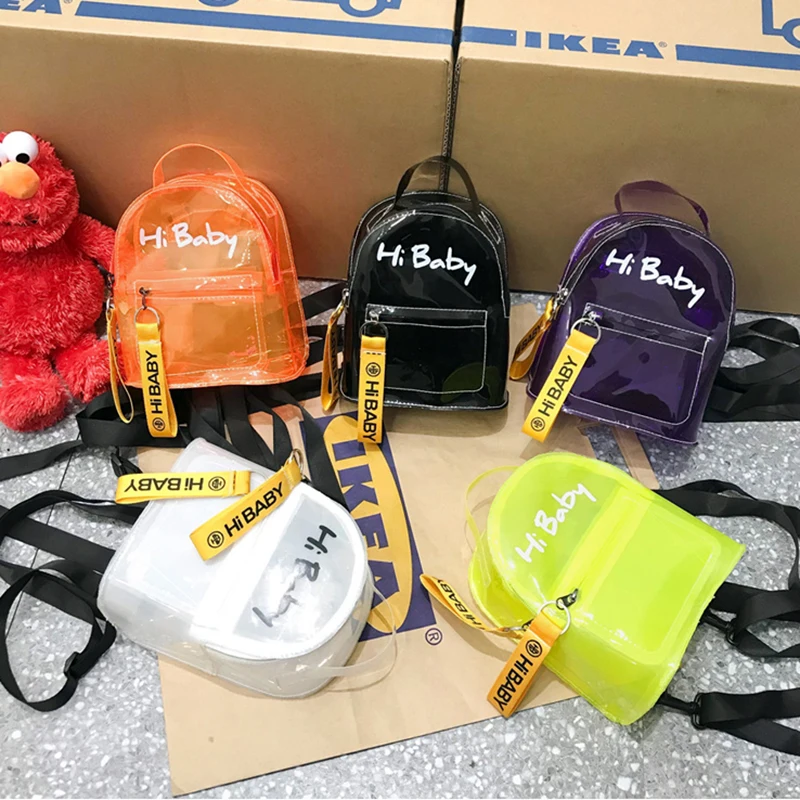 Модный женский рюкзак корейский конфетных оттенков прозрачный мини-рюкзак из