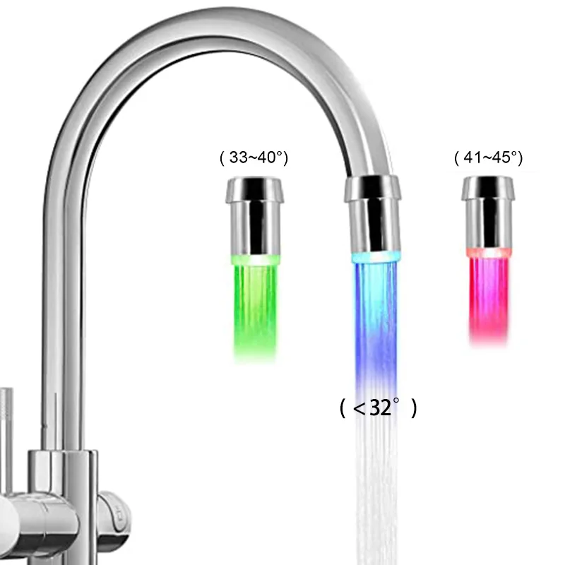 ZhangJi 3 Color LED Light Faucet Aerator Temperature Sensitive with Adapter Kitchen Bathroom Water Saving LED Faucet Connector