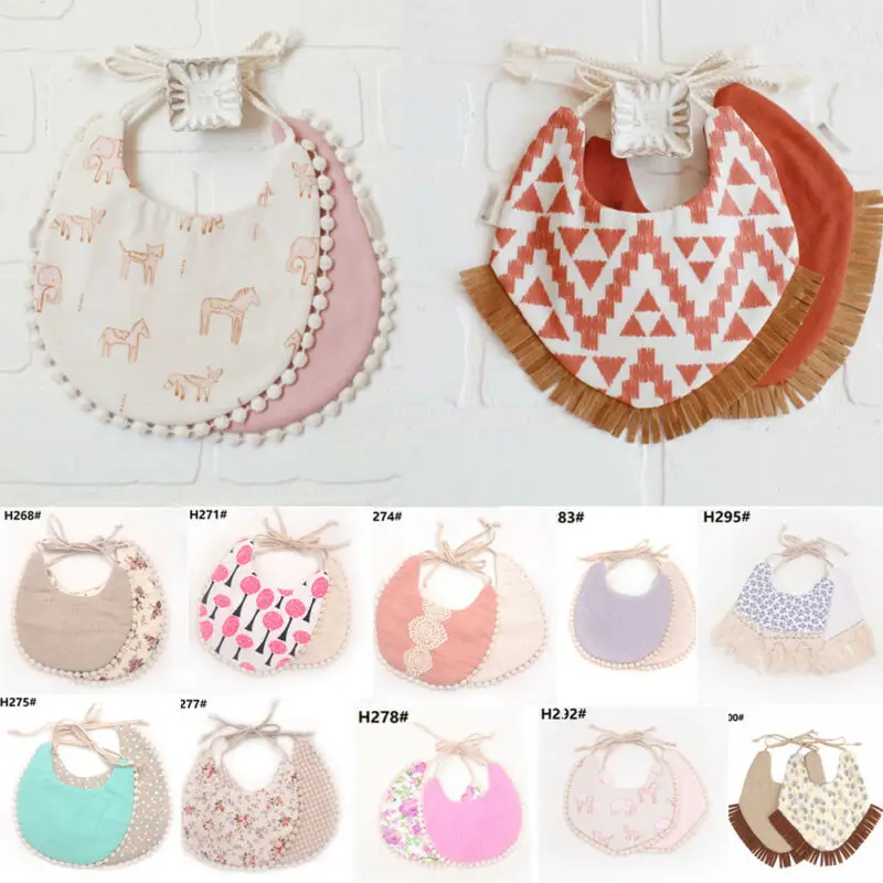 Детские нагрудники PUDCOCO кружевные хлопковые с цветочным рисунком для принцессы