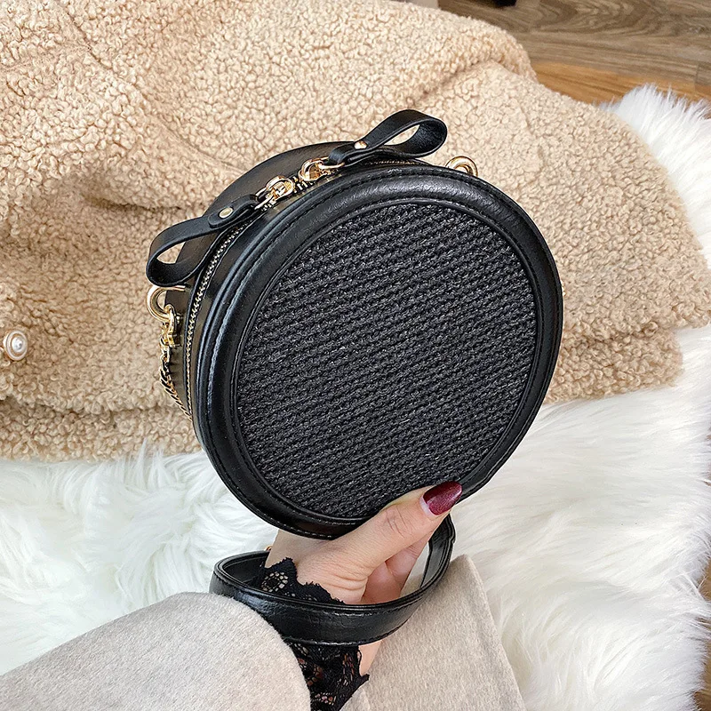 

2021 Circular Rattan Woven Bag Summer Purse Handmade Bali Beach Shoulder Bow Bags Bohemian Handbags Ins popular Sac A Main