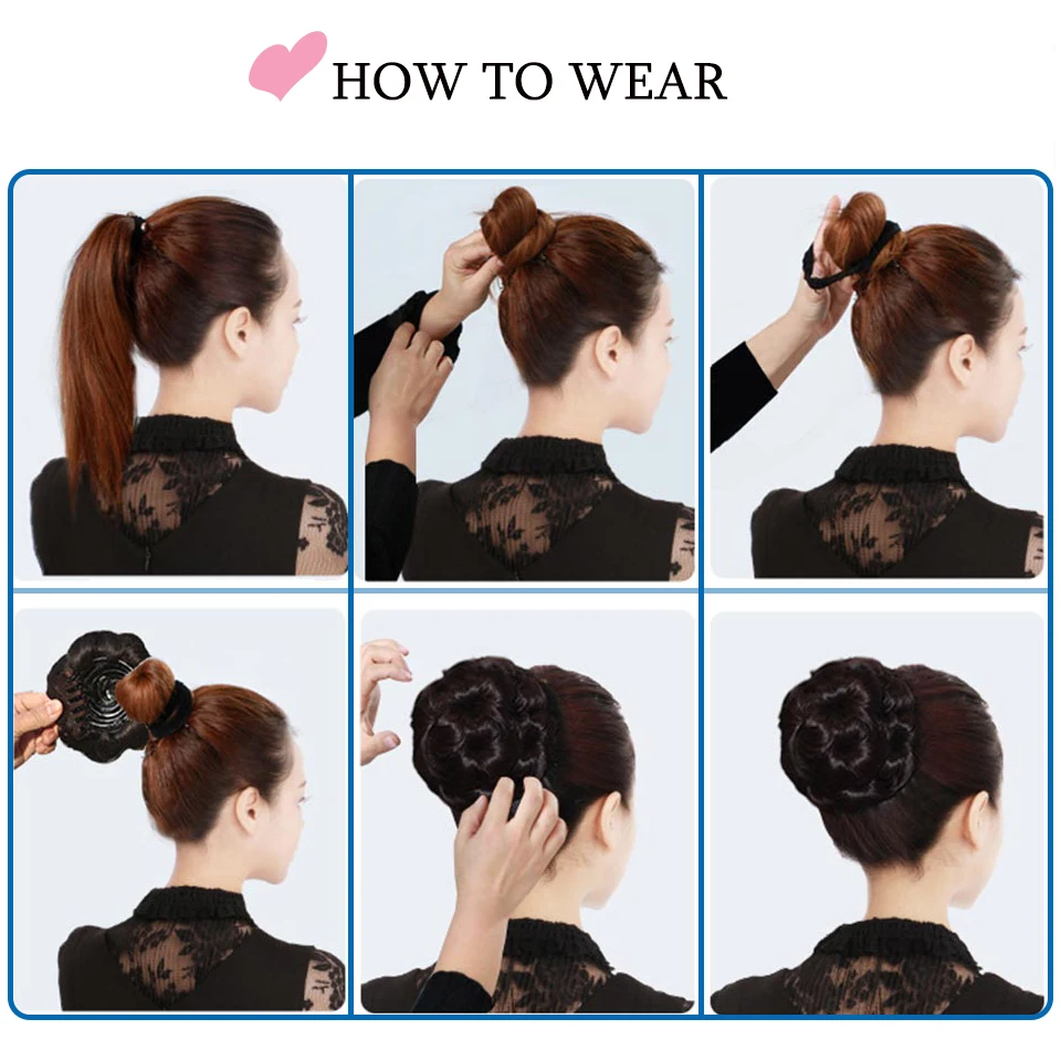 Женский шиньон MEIFAN с 9 цветами кудрявый пончиком для конского хвоста