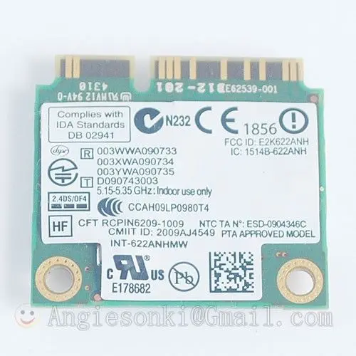 2, 4/Wi-Fi 5  622ANHMW ADVANCED-N 6200 6200ANH Mini PCI-E 802.11a/b/g/n  Wi-Fi -2GGYM  Dell Toshiba Acer