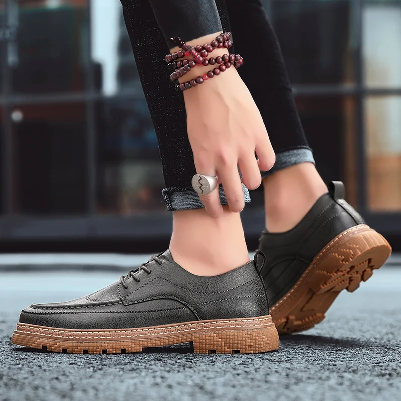 Роскошные Брендовые мужские кожаные туфли Сезон весна-осень Туфли-оксфорды