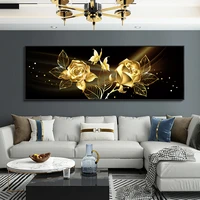 modern abstract oil painting on canvas posters and prints wall art painting gold flower canvas art picture for home decoratioin