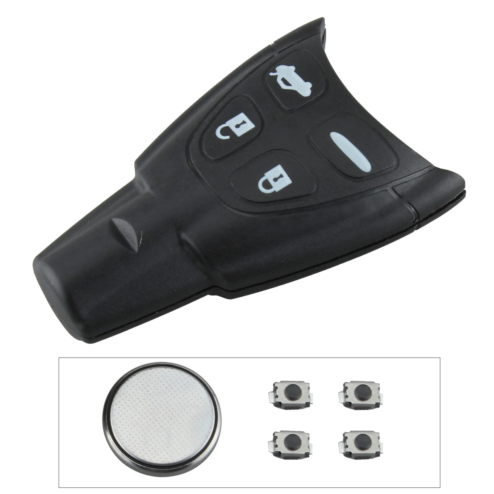 

4 кнопки черного цвета ABS дистанционного Управление ключа автомобиля пульт передатчика сигнализации с аккумуляторы таблеточного типа для ...