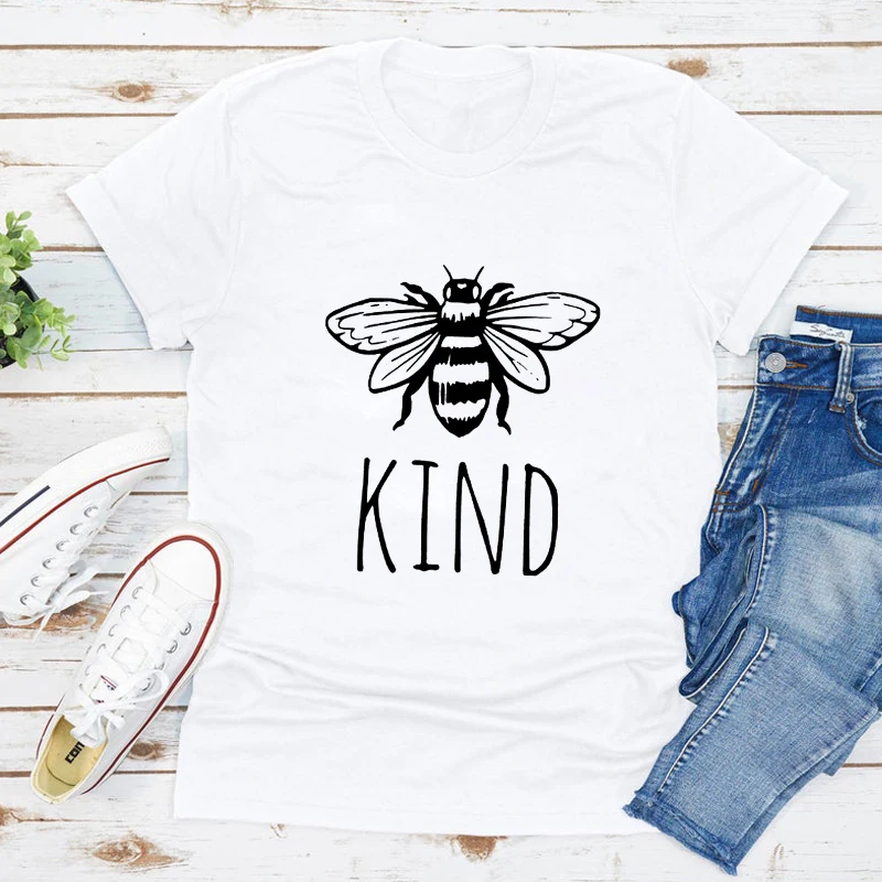 

Bee Kind T-shirt Aesthetic Unisex Short Sleeve Kindness Top Tee Shirt Funny Women Christian Bible Tshirt