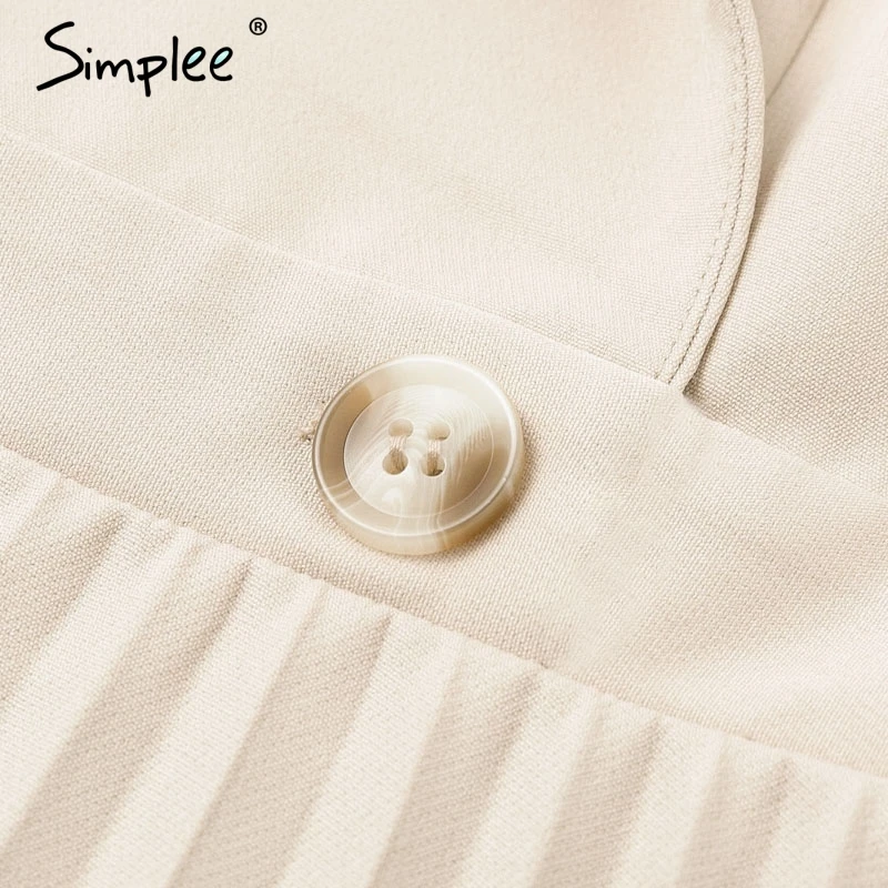 Женское офисное платье Simplee элегантное Плиссированное однобортное