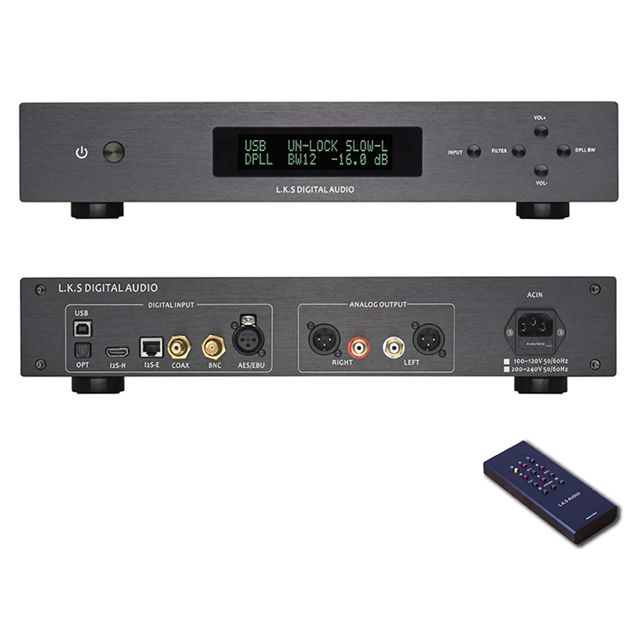 

R-008 L.K.S MH-DA004 Flagship Dual ES9038pro DAC USB DSD Femto Clock XLR PCM and DSD decoding USB/Optical/I2S/AES/EBU