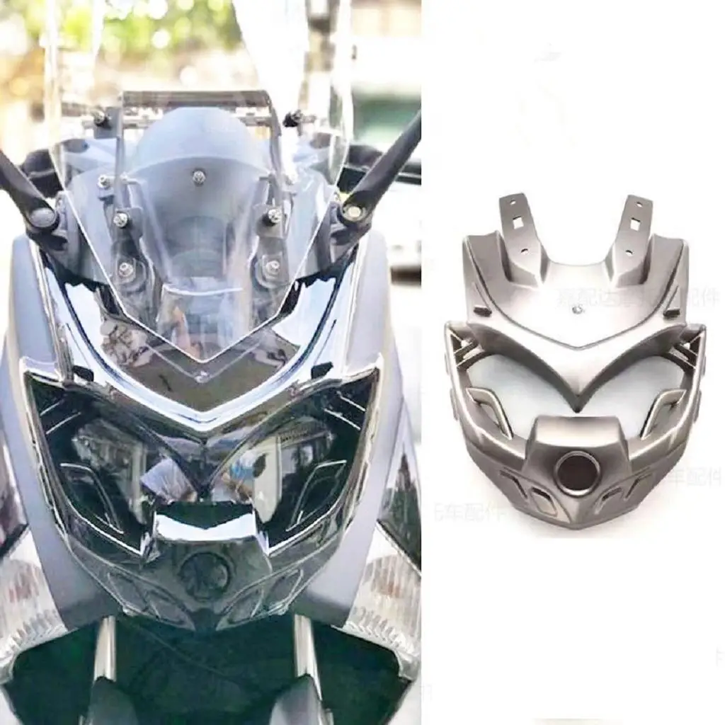 

Motorcycle Headlight Head Lamp Light Fairing Mask Windshield Protective Cover for Yamaha N-MAX NMAX 155, Silver
