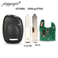 jingyuqin car remote alarm key fit for renault master kangoo clio twingo ne72 blade pcf7946 chip 433mhz