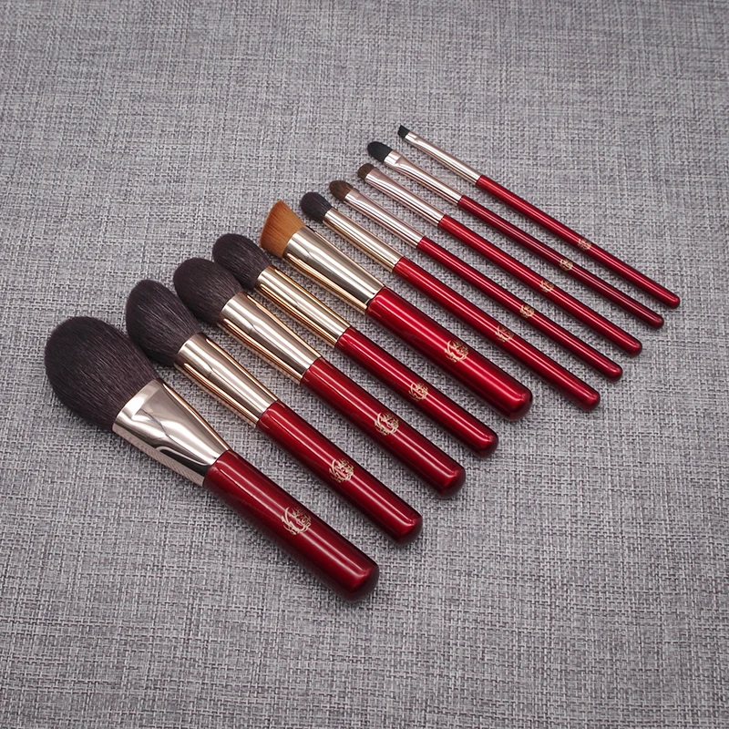 Набор профессиональных кистей для макияжа ручной работы 10 шт. кисти лица пудры