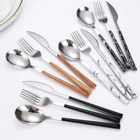 5pcslot silver luxury dinnerware set stainless steel cutlery mirror polishing knife fork spoon tableware flatware set safe
