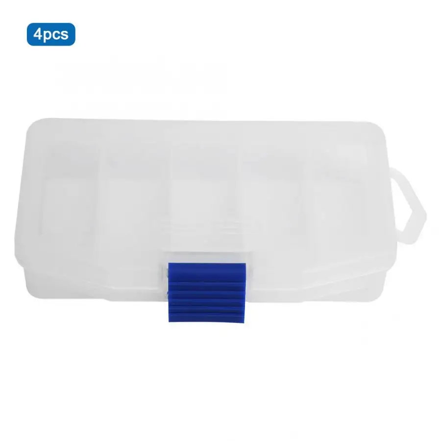 4 шт. рыболовная коробка Пластик прозрачный ящик для рыболовных снастей 5