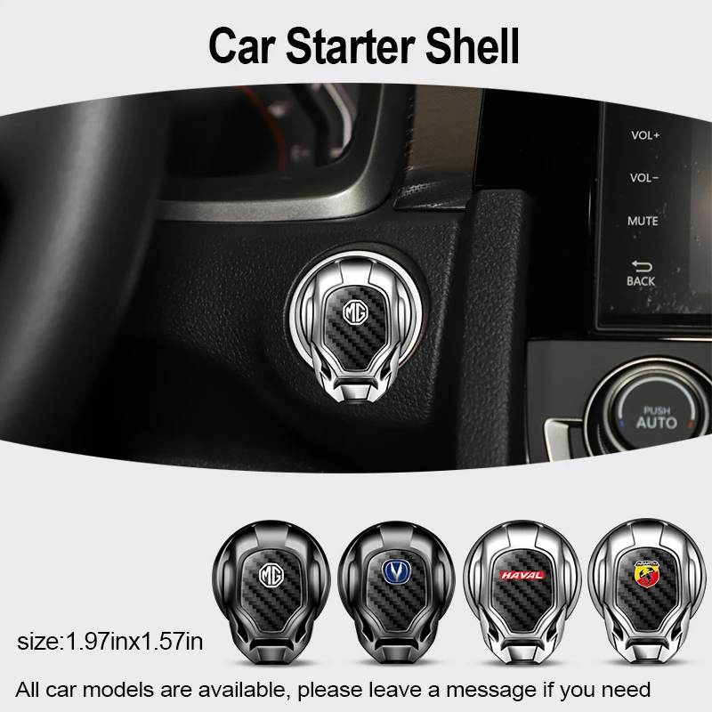 

1pc Car One-key Ignition Start Stop Button Switch Cover Sticker for Abarth Belt 595 Hood Emblem Logo Storage Punto Accessories