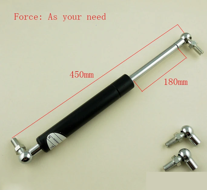 

180mm Stroke as you need Force Auto Gas Spring Damper Ball Gas Strut Shock Spring Lift Prop Automotive M8 Gas Spring 450mm