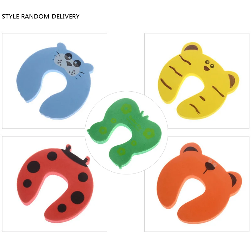 Door Stopper Holder Lock Safety Finger Home Kids Baby Cartoon Animal Stop Edge Corner Protector For Children Random Color | Мать и