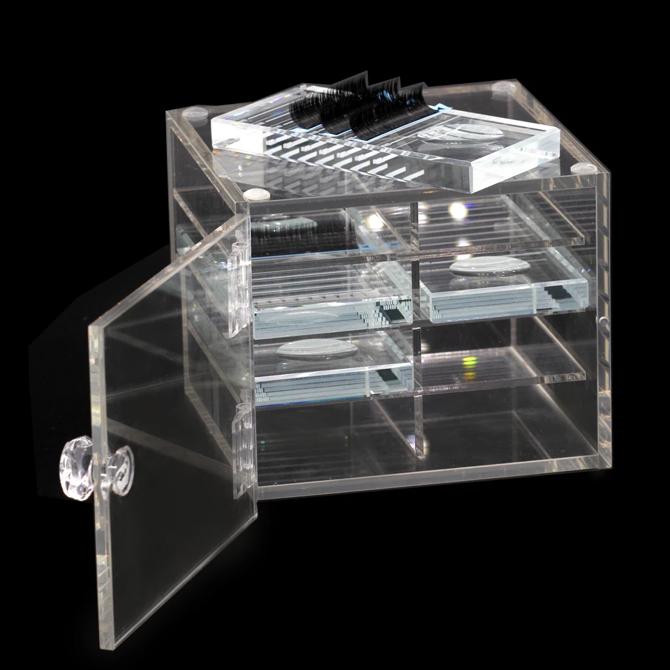 

4 Colors False Eyelash Extension Storage Box Makeup Organizer Eyelash Glue Pallet Lashes Holder Grafting Eyelash Extension Tool